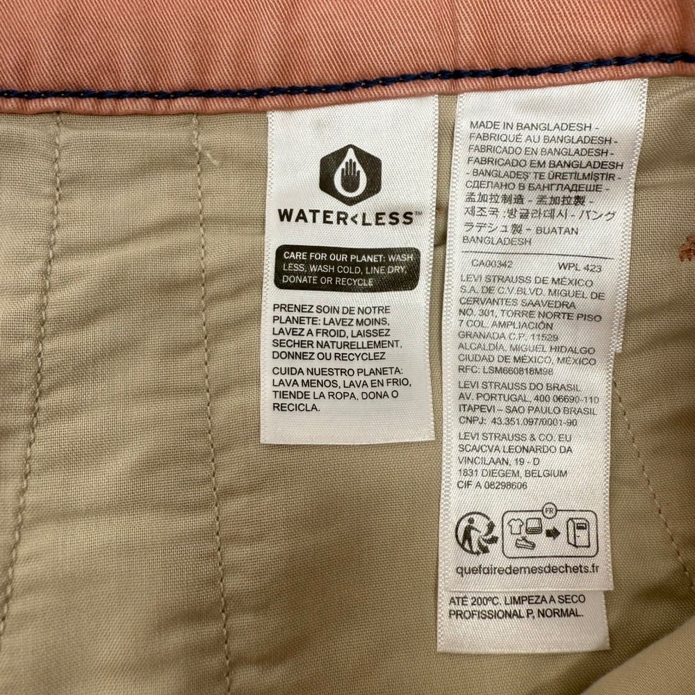 Levis XX Chino Shorts Mens 34 Authentic Fit‎ Dusty Rose Pink Cotton Twill - Picture 7 of 8